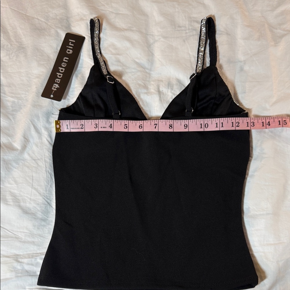 Madden Girl Black Camisole with Rhinestone Accents - Picture 5 of 6